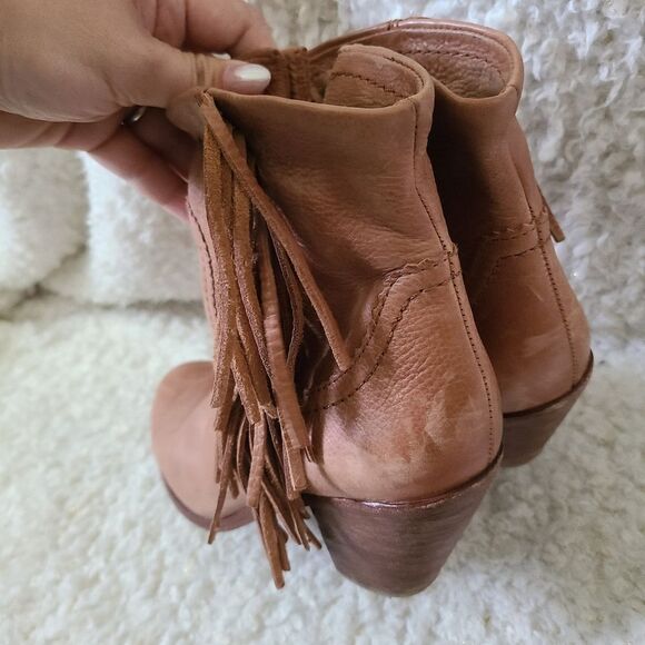 Sam Edelman Louie Fringe Western Soft Leather‎ Bootie Size 6.5 - Picture 4 of 8